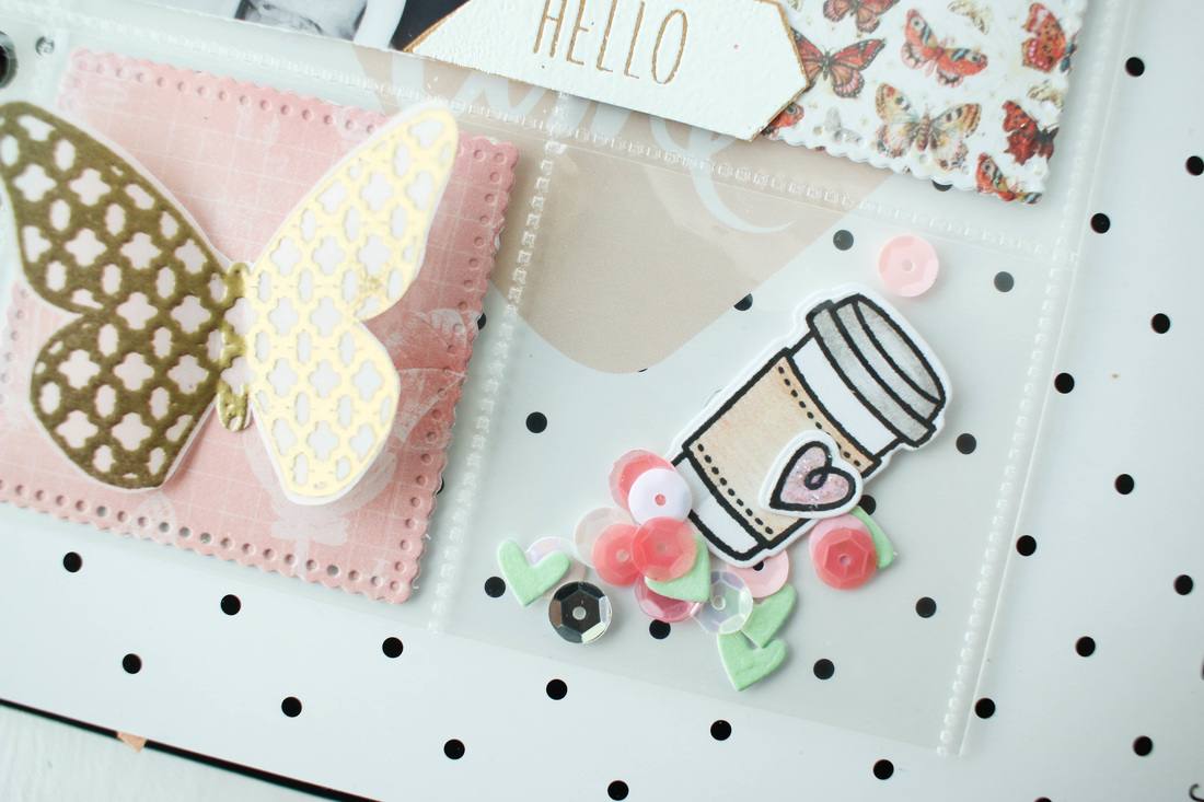 Fill your planner pockets with sequins and die cuts to create a shaker pocket!