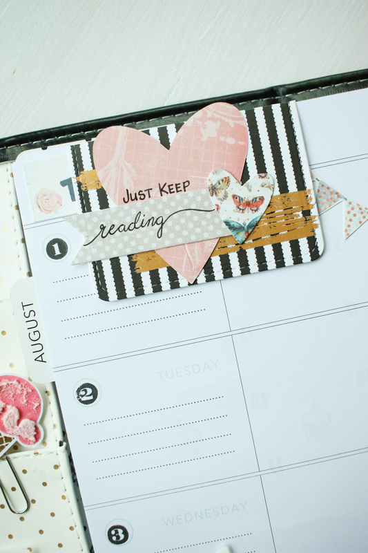 Creating a magnet bookmark for your planner. 